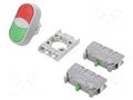 Switch: double; 22mm; Stabl.pos: 1; NO x2; black/green; none; IP65 SPAMEL SP22-2KL-20-Z/C