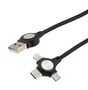 USB CABLE, 2.0 TYPE A PLUG-LIGHTNIN/PLUG CAU2A-3IN1C-1FT