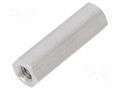 Screwed spacer sleeve; 25mm; Int.thread: M4; hexagonal; aluminium DREMEC TFF-M4X25/DR136