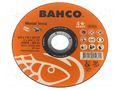 Cutting wheel; Ø: 125mm; Øhole: 22.23mm; Disc thick: 1mm; Class: 4* BAHCO SA.3912-125-T41-IM