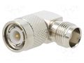 Coupler; angled 90°; 50Ω; gold-plated; POM; TNC male,TNC female AMPHENOL RF 122352