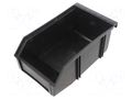 Container: cuvette; ESD; Width: 98mm; Ht: 70mm; L: 160mm; black STATICTEC PRT-STP1101