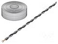 Wire: assembly; 2x0.25mm2; stranded; Ext.dimensions: 2x1.4mm; 100m TASKER TAS-TSK1130-BK/GY