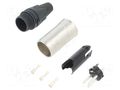 Connector: XLR; plug; male; XX-HA; 1A; PIN: 3; straight; for cable NEUTRIK NTR-NC3MXX-HA