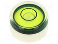 Spirit level; H: 8mm; Ømount.hole: 15mm; plastic; Body: white ELESA+GANTER GN2281-KT-15-G40-2