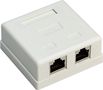 2-port RJ45 Surface Mount Installation Box, CAT 6, STP, white - shielded 77635