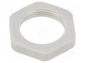 Nut; Thread: PG; polyamide; PMAFIX MN; grey; 30mm; Thread: PG16 PMA I-GMN-16