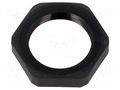 Nut; Thread: PG; polyamide; PMAFIX MN; black; 30mm; Thread: PG16 PMA I-BMN-16