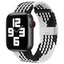 Braided Fabric Strap Bracelet Strap Fabric Band for Apple Watch 42 / 44 / 45 / 49 mm - Black and White, Hurtel 5907769336768 5907769336768