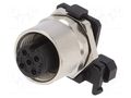 Connector: M12; socket; PIN: 5; female; 60V; angled 90°; IP67; THT CONEC 43-01199
