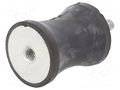 Vibration damper; M8; Ø: 40mm; rubber; L: 50mm; Thread len: 23mm ELESA+GANTER DVC2-433977