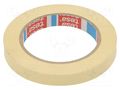 Tape: masking; W: 15mm; L: 50m; Thk: 0.125mm; 10%; natural caoutchouc TESA TESA-4323-15-50M