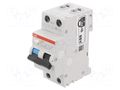 RCBO breaker; Inom: 10A; Ires: 30mA; Poles: 1+N; 230VAC; IP20; DS200 ABB DS201AC-B10/0.03