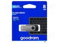 Pendrive; USB 2.0; 8GB; R: 20MB/s; W: 5MB/s; black; USB A GOODRAM UTS2-0080K0R11