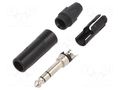 Connector: Jack 6,3mm; plug; male; stereo; ways: 3; straight; black NEUTRIK NTR-NP3X-BAG
