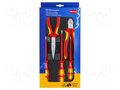 Kit: pliers, insulation screwdrivers; for electricians; 5pcs. KNIPEX KNP.002013