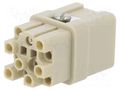Connector: HDC; contact insert; female; 400V; PIN: 13; 12+PE AMPHENOL C146-10B01250012