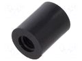 Spacer sleeve; cylindrical; polyamide; M4; L: 10mm; Øout: 8mm; black DREMEC DR187RDM4X10