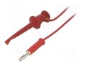 Test lead; 5A; clip-on hook probe,banana plug 4mm; Urated: 300V POMONA POM-4650-36-2