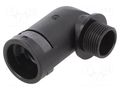 90° angled connector; Thread: metric,outside; polyamide 6; black PMA I-BVWD-M207GT
