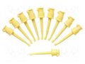 Clip-on probe; hook type; 5A; 60VDC; yellow; 2.29mm; 30VAC; 10pcs. POMONA POM-3925-4