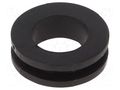 Grommet; Ømount.hole: 18mm; Øhole: 14mm; PVC; black; -30÷60°C HELLERMANNTYTON HV1305-PVC-FR-BK