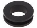 Grommet; Ømount.hole: 18mm; Øhole: 14mm; PVC; black; -30÷60°C HELLERMANNTYTON HV1305-PVC-FR-BK