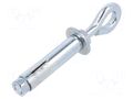 Hook; ring,with a anchor; steel; zinc; Thread len: 51mm DROMET D-OHR.6.80