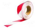 Tape: warning; white-red; L: 18.3m; W: 50mm; antislip,self-adhesive COBA EUROPE COBA-GF031002
