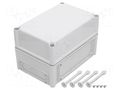 Enclosure: wall mounting; X: 190mm; Y: 280mm; Z: 180mm; EK; grey; IK08 FIBOX EKJB180G