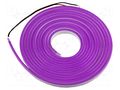 NEON LED tape; violet; 2835; LED/m: 120; 6mm; IP65; 8W/m; Thk: 12mm IPIXEL LED N006120BB1LZ-V