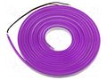 NEON LED tape; violet; 2835; LED/m: 120; 6mm; IP65; 8W/m; Thk: 12mm IPIXEL LED N006120BC1LZ-V