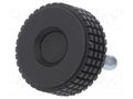 Knob; Ø: 31mm; Ext.thread: M6; 16mm; H: 24mm; technopolymer PP; MBT-P ELESA+GANTER MBT.30P-M6X16-C9