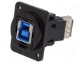 Coupler; USB A socket,USB B socket; FT; USB 3.0; metal; Thread: M3 CLIFF CP30206NM3B