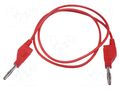 Test lead; 30VAC; 3A; banana plug 4mm,both sides; Len: 1m; red VELLEMAN VEL-TLM8R