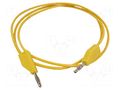 Test lead; 30VAC; 3A; banana plug 4mm,both sides; Len: 1m; yellow VELLEMAN VEL-TLM8Y