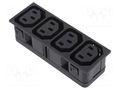 Connector: AC supply; splitter; female; 10A; 250VAC; C13 (F) SCHURTER 4752.5000