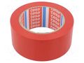 Tape: warning; red; L: 33m; W: 50mm; self-adhesive; Thk: 0.15mm; 160% TESA TESA-60760/RD