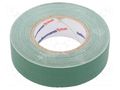 Tape: textile; W: 19mm; L: 10m; Thk: 0.31mm; green; 64N/cm; 10%; cotton HELLERMANNTYTON HTAPE-TEX-19X10GR