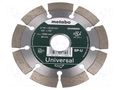 Cutting diamond wheel; Ø: 115mm; Øhole: 22.23mm METABO MTB.624306000