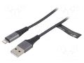 Cable; USB 2.0; Apple Lightning plug,USB A plug; 0.5m; 480Mbps Goobay USB-LIGHT-TXT/0.5