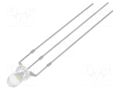 LED; red/cold white; 3mm; 30°; Front: convex; 2.1÷2.6/3.1÷3.6VDC OPTOSUPPLY OSRWPA3131A