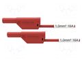 Test lead; 16A; banana plug 4mm,both sides; Urated: 1kV; red SCHÜTZINGER VSFK8700SIL125-RT