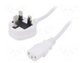 Cable; 3x0.75mm2; BS 1363 (G) plug,IEC C13 female; PVC; 1.8m LIAN DUNG SN23-3/07/1.8WH