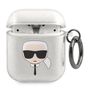 Karl Lagerfeld Glitter Karl&#39;s Head case for AirPods 1/2 - silver, Karl Lagerfeld 3666339030285 3666339030285