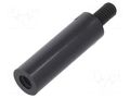 Screwed spacer sleeve; cylindrical; polyamide; M4; M4; 25mm; black DREMEC TFM-M4X25/DR287RD
