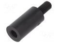 Screwed spacer sleeve; cylindrical; polyamide; M4; M4; 15mm; black DREMEC TFM-M4X15/DR287RD