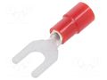 Tip: fork; M4; Ø: 4.3mm; 0.3÷1.65mm2; crimped; for cable; insulated NICHIFU TMEX1.25Y-4M-RED