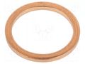 Gasket; copper; Thk: 1.5mm; Øint: 14mm; Øout: 18mm; DIN 7603 ELESA+GANTER DIN7603-CU-14-18-A