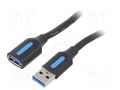 Cable; USB 3.0; USB A socket,USB A plug; nickel plated; 1.5m VENTION CBHBG